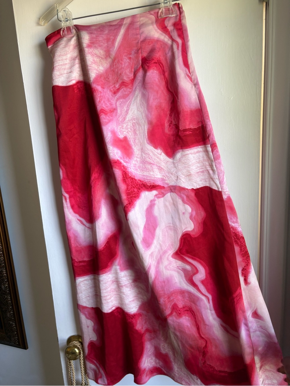 Pink and White Marble Maxi Skirt - Picture 4 of 5